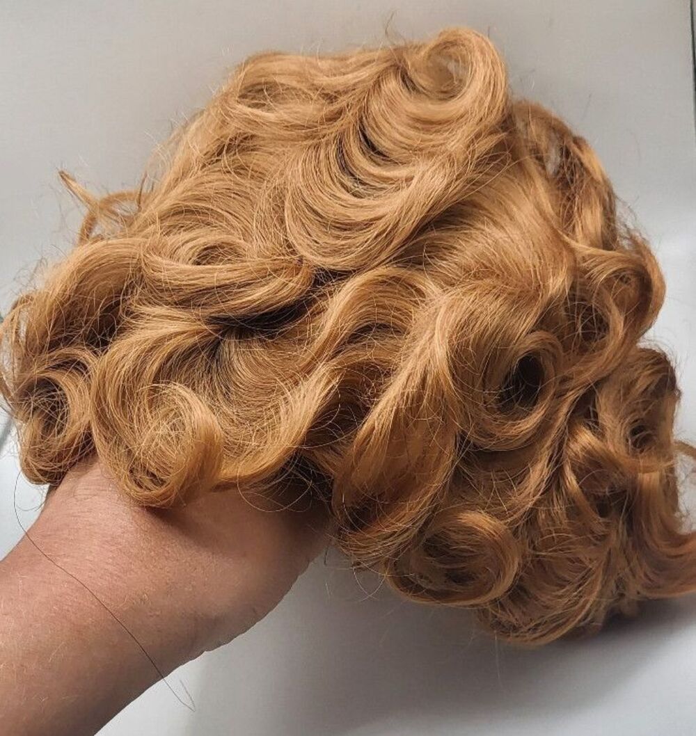 Short Finger Wave Full Wig 100% Remy Brazilian Human Hair 1920s Vintage Copper